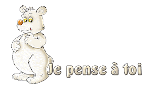 Gif animé je pense à toi ours blanc